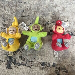 Teletubbies BEANLINGS Playskool w Tags 1998 Ragdolls Hasbro 6" Lot Of 3